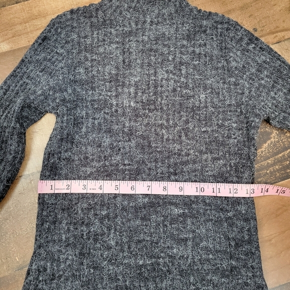 Small Les Snobs Gray Turtleneck Sweater Ribbed - Picture 4 of 6
